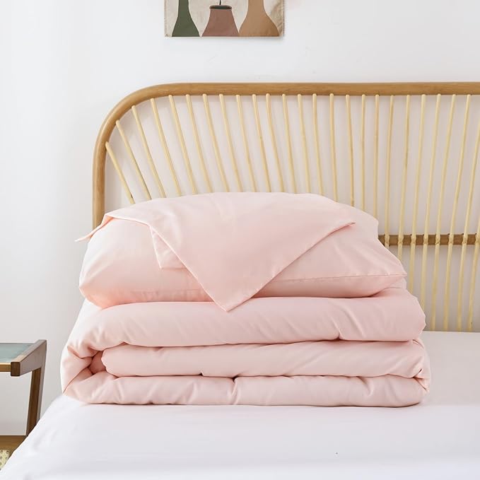 ROSGONIA Oversized King Comforter Blush, 3pcs(1 Comforter & 2 Pillowcases) Lightweight Oversized King Comforter Sets Bedding Blanket Quilts