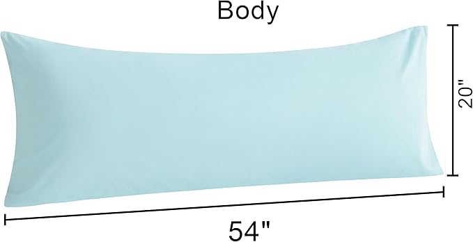 NTBAY Cotton Body Pillowcase - Envelope Closure 20x54 Pillowcase, Breathable and Soft Bed Pillow Case, Aqua