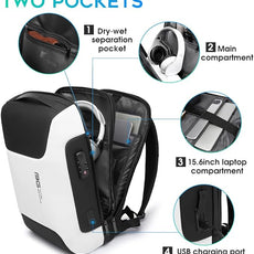 BANGE Business Laptop Backpack Fits 15.6 Inch Notebook, Anti Theft Work Backpack with USB Charging Port for Office Work Airplane Business Travel…