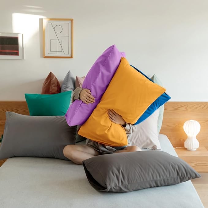 FLXXIE Microfiber Pillow Cases Queen Size Set of 2, Soft Pillowcases with Envelope Closure, Wrinkle Resistant Pillow Covers, 20x30, Ginger Yellow