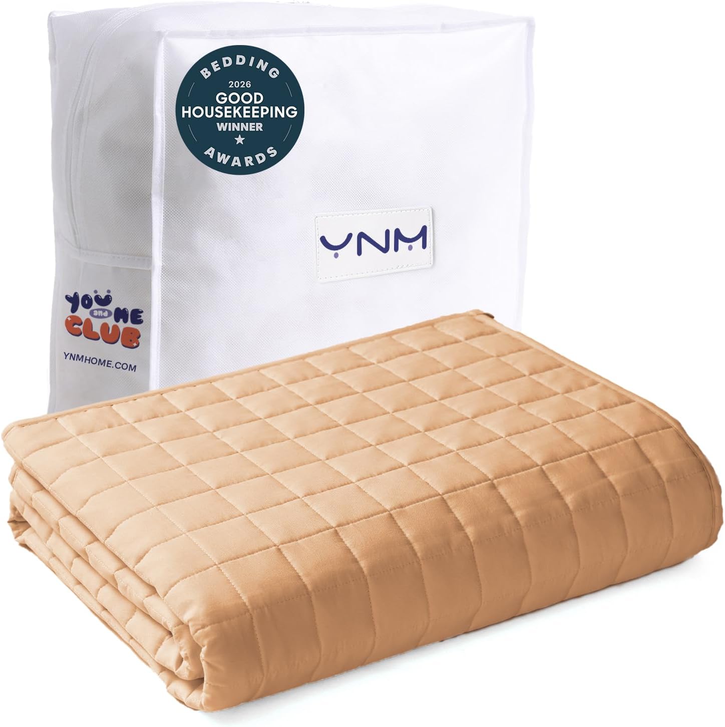 YnM 15lbs Weighted Blanket for Adults, Heavy Bed Throw Blanket with Cooling Glass Beads for All Season Use, Ideal for ~140lbs (48x72 Inches, Twin/Full, Dark Grey)