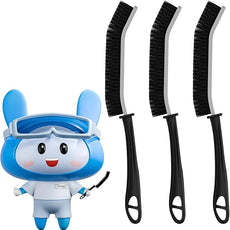 Crevice Cleaning Brushes, Scrub Brush for Hard to Reach Small Space, Home Essentials, Cleaning Supplies, Cleaning Tools for Household Use, Bathroom, Shower, Kitchen, Window, Toilet (3, Black)