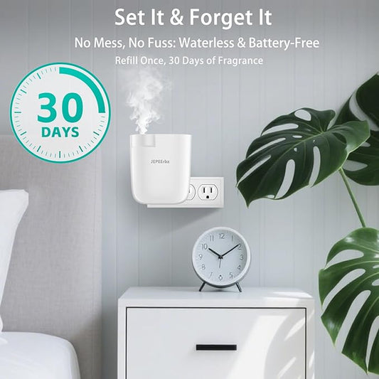 Plug in Diffuser, Waterless Oil Diffuser for Home, Essential Oil Plug in Wall, Smart Bluetooth App Control, Up to 500 Sq.ft Coverage, White