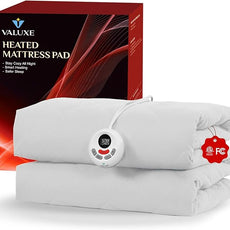 Heated Mattress Pad Twin Size Quilted Heating Electric Bed Warmer Luxury Comfort Heat Mattress Pad Cover Single Controller（10 Heat Setting | 1-12 Hours Auto Shut Off | with 8-21 Inch Deep Pocket）