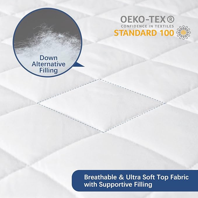 Twin XL Mattress Protector Pad 2 Pack Quilted Waterproof, Absorbent Twin Extra Long Mattress Topper Cover for College Dorm, Deep Pocket Stretches up to 16 Inch