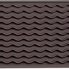 Silicone Dish Drying Mat for Multiple Usage,Easy clean,Eco-friendly,Heat-resistant Silicone Mat for Kitchen Counter or Sink,Refrigerator or Drawer Liner Coffee S 12 inches x 6 inches