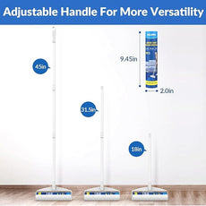 Large Lint Rollers for Carpet, Sticky Rollers for Floor DELOMO 9.45 in with 3 Extendable Handle, Long Handle Sticky Mop for Cleaning Carpets, Cars, Bedding, Couches, and Pet Hair