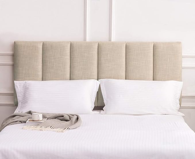 Yongchuang Upholstered Queen Headboard Linen Headboard for Queen Size Bed Adjustable Height Modern Head Board Panel Oatmeal