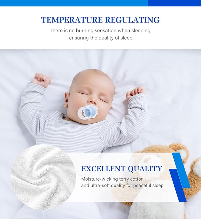 2 Pack Full Size Mattress Protector Waterproof Mattress Protector Full Mattress Pad Cover Noiseless, Soft Breathable Terry for Pets Kids Adults 54" x 75"