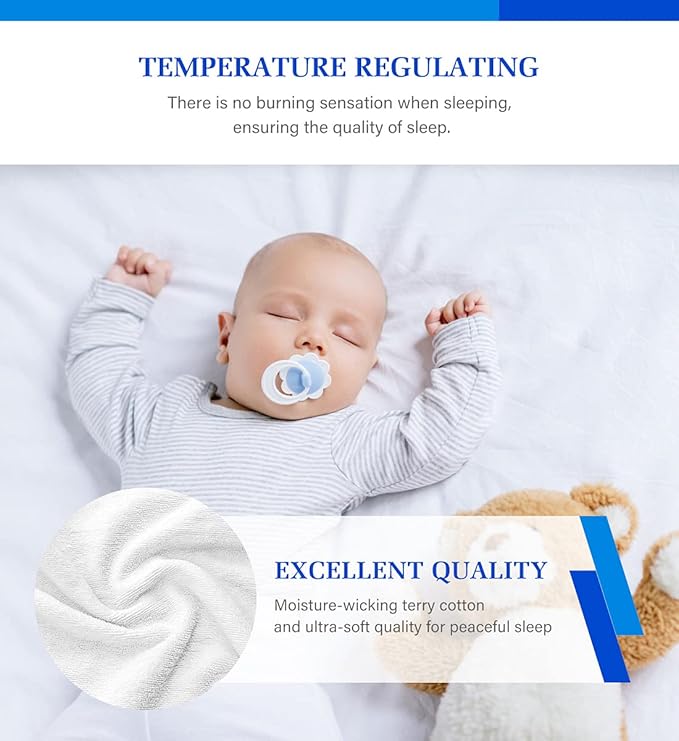 2 Pack King Mattress Protector Waterproof Mattress Protector King Mattress Pad Cover Noiseless, Soft Breathable Terry for Pets Kids Adults 76" x 80"