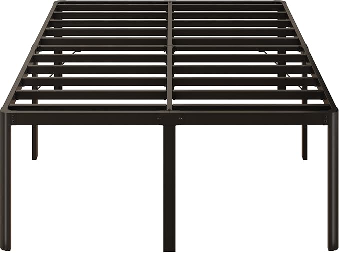 22 Inch High California King Bed Frames with Rounded Corner Legs, Heavy Duty Cal King Metal Platform Bed Frame No Box Spring Needed, Easy Assembly, Noise Free, Black