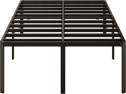 24 Inch High California King Bed Frames with Rounded Corner Legs, Heavy Duty Cal King Metal Platform Bed Frame No Box Spring Needed, Easy Assembly, Noise Free, Black