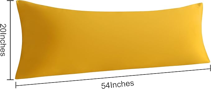 NTBAY 2-Pack Body Pillowcases, 20x54 inches, Ginger Yellow, Soft, Wrinkle, Fade Resistant, Envelope Closure, Microfiber, 2 Pieces