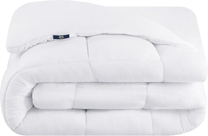 Serta ComfortSure Queen Mattress Cover, Fitted Pillow Top Mattress Pad, Super Soft and Breathable Quilted Cotton Protector with 18" Elastic Deep Pockets for Secure Fit, White