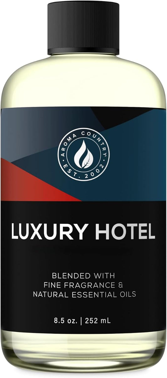 Aroma Country Ritzy Luxury Hotel Diffuser Oil - Luxury Hotel Scent for Diffuser & Air Fresheners - Essential Oil Diffuser Refill, Home Fragrance Collection with Gardenia & Amber (8.5 Fl. Oz)