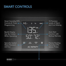 AC Infinity CLOUDFORGE T5, Warm Mist Plant Humidifier 9L with VPD Humidity 10-Level Controls, Hot/Cold Vaporizer for All Climates, Continuous Water Purifying, Extendable Targeted Hose for Grow Tents