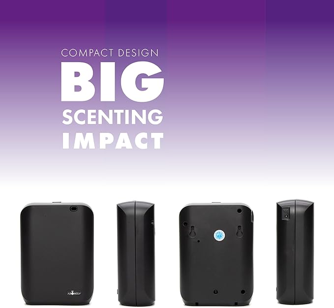 Smart Nebulizing Aromatherapy Scent Diffuser - Waterless Aroma Machine Perfect Air Freshener for Hotel Rooms, Homes or Offices, App Controlled Perfect Aroma Diffuser Up to 1,000 SQFT - Black