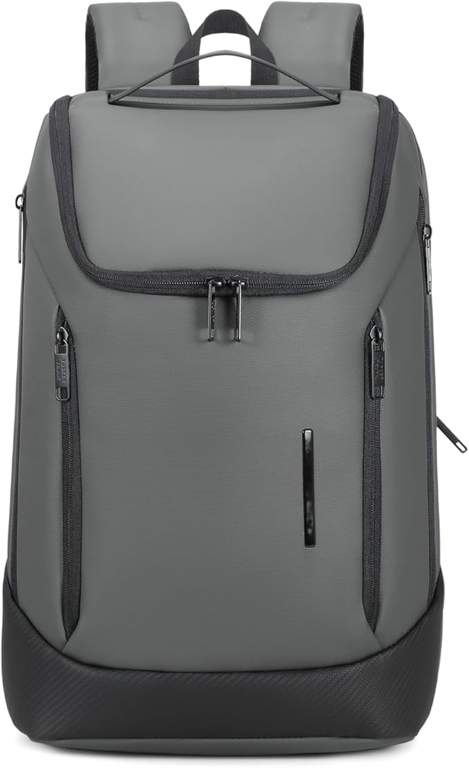 Shockproof Waterproof Laptop Backpack, 17-Inch Anti-Scratch Travel Backpack with Large Storage(Black/Gray/Green) (Grey)