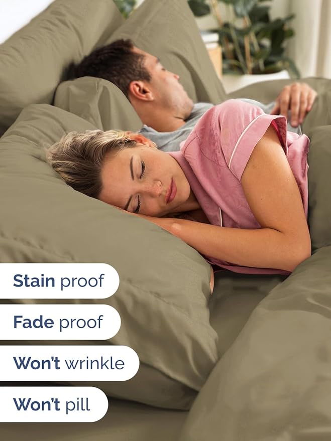 Extra Deep Pocket Twin XL Sheets - 3 Piece Breathable & Cooling Bed Sheets - Hotel Luxury Bed Sheet Set - Soft, Wrinkle Free & Comfy - Easily Fits Extra Deep Mattresses - Deep Pocket Khaki Sheets Set
