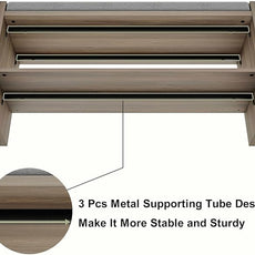 BON AUGURE Shoe Storage Bench Bedroom, Entryway Bench with Cushion, Ottoman Benches for Living Room Hallway Entry (Greige Oak, 40 Inch Wide)