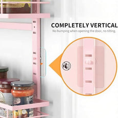 Moforoco Pink 9-Tier Over The Door Pantry Organizer, Pantry Organization and Storage, Black Hanging Basket Wall Spice Rack Seasoning Shelves
