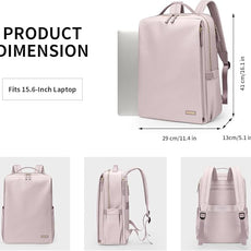 GOLF SUPAGS Stylish Laptop Backpack for Women Airline Approved Perfect for Work College and Travel Multi-Functional Casual Daypack Fits 15.6 Inch Notebook (Pinkish Grey)