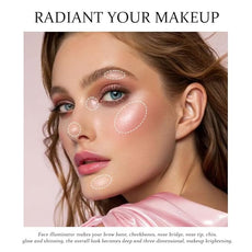 Light Pink White Sparkle Glitter Shimmer Highlighter Makeup Palette for Women, Pink Buttery Creamy Powder Highlighter Eyeshadow Palette Vegan, Built-in Mirror & Brush 05 – Girls Christmas Gifts