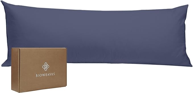 Bioweaves 100% Organic Cotton Body Pillow Pillowcase with Zipper 300 Thread Count Soft Sateen Weave GOTS Certified - 21x54 Inches, Minreal