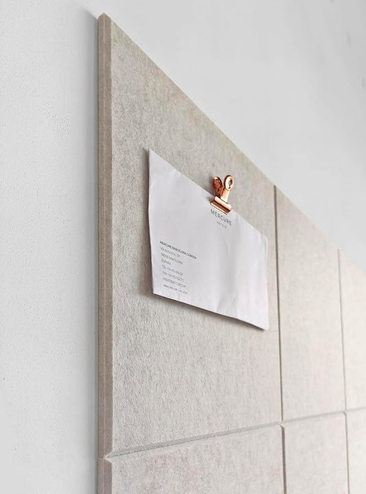 Cork Board 24 x36 Alternative - 6 Pack Felt Wall Tiles with Safe Removable Adhesive Tabs, Cork Boards for Walls Cork Board for Home Office Pin Board Tack Board - Ivory