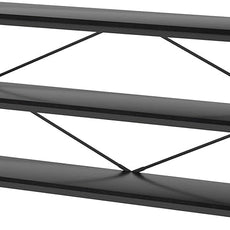 HSH Black Low Bookshelf, Wood Metal 3 Tier Long Horizontal Bookcase for Bedroom, Large Open Etagere Bookshelves with Storage for Home, Wide Under Window Book Shelf for Office Living Room, 70 Inch