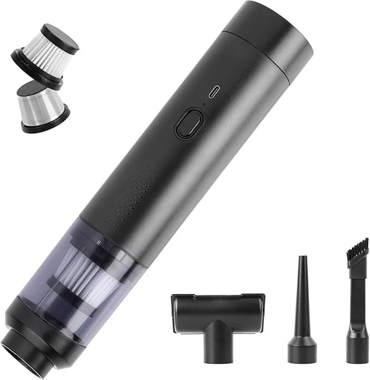 Handheld Vacuum Cleaner Cordless, Desk Vacuum Cleaner Compressed Electric Air Duster 12000Pa Suction, Portable Vortex Vacuum Dust Buster Air Blower for Computer, Keyboard, Car, Pet Hair Cleaning