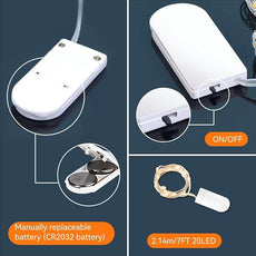 6 Pack Fairy Lights Battery Operated - 7ft 20 LED Twinkle Lights Copper Wire Mini String Lights Firefly Lights for Mason Jars DIY Crafts Christmas Wedding Party Centerpiece Table Decor, Warm White