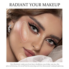 Champagne Brown Sparkle Glitter Shimmer Highlighter Makeup Palette for Women, Brown Buttery Creamy Powder Highlighter Eyeshadow Palette Vegan, Built-in Mirror & Brush 04 – Girls Christmas Gifts