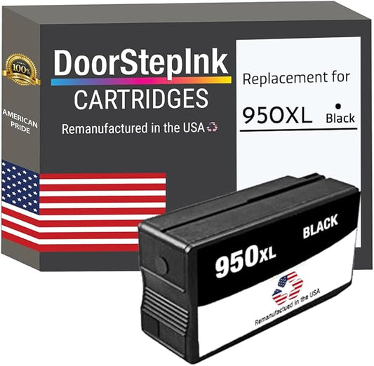 DoorStepInk 950XL Black Remanufactured Ink Cartridge Replacement for HP 950XL (CN045AN) — Compatible with OfficeJet 8600/8610/8620 and OfficeJet Pro 251dw/276dw/8100 — High Yield 1-Pack