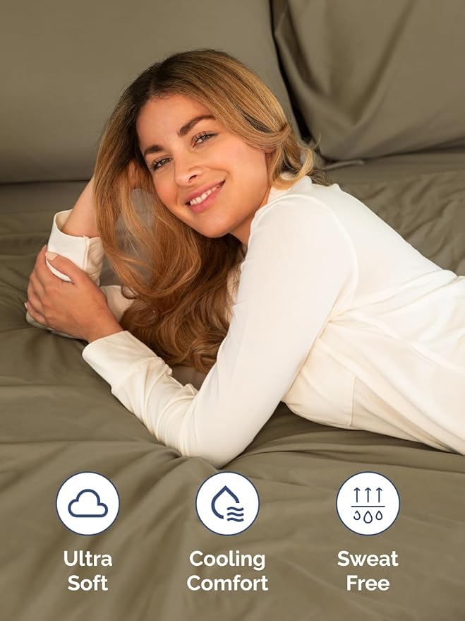 Extra Deep Pocket King Sheets - 4 Piece Breathable & Cooling Bed Sheets - Hotel Luxury Bed Sheet Set - Soft, Wrinkle Free & Comfy - Easily Fits Extra Deep Mattresses - Deep Pocket Khaki Sheets Set