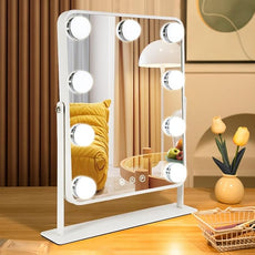 Vanity Mirror with Lights,Lighted Makeup Mirror with 9 LED Bulbs, Light Up Makeup Mirror with Lights for Dressing Room & Bedroom,Smart Touch Control,360 Rotation