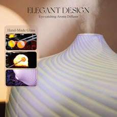 Porseme 500ml Glass Essential Oil Diffuser Aromatherapy Ultrasonic Cool Mist Humidifier 15-21 Running Hours Waterless Auto-Off Air Diffusers for Sleeping Yoga Office Working Spa and Rest (Pure Purple)