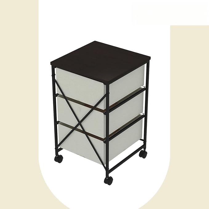 Small Cabinet with Drawers Rolling 3 Drawer Mobile File Cabinet for Home Office Storage and Organization, Fabric Vertical Under Desk Storage for A4/Letter Files(