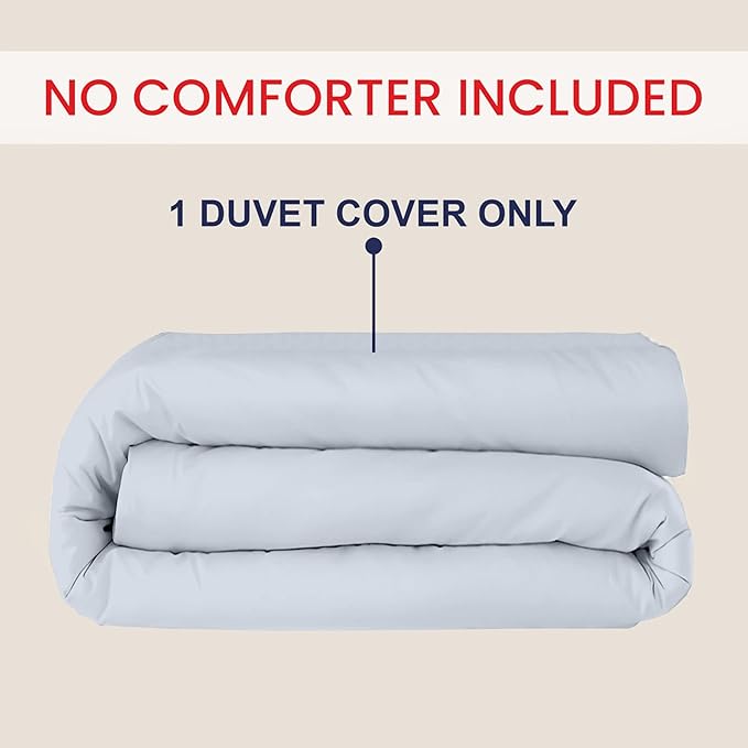 Kotton Culture 1 Pc Twin XL/Twin Duvet Cover Only-100% Egyptian Cotton Sateen 600 Thread Count Ultra Soft Premium Durable Comforter Cover Zipper Closure & Corner Ties - (Sky Blue, 68" X 90")