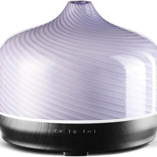 Porseme 500ml Glass Essential Oil Diffuser Aromatherapy Ultrasonic Cool Mist Humidifier 15-21 Running Hours Waterless Auto-Off Air Diffusers for Sleeping Yoga Office Working Spa and Rest (Pure Purple)
