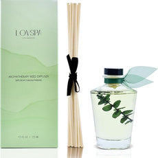 LOVSPA Reed Diffuser Set, Cleanse Eucalytpus Sage Scented Oil Diffuser with Sticks, Home Fragrance Accessories for Bathroom Shelf Decor, Aroma Diffusers for Home or Office Desk, USA Made