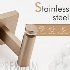 KOKOSIRI Wall Shelves Bathroom Hardware Glass Floating Shelf 20-Inch for Bedroom, Living Room, Kitchen, Hanging Rack Champagne Bronze B1105CPG-L20