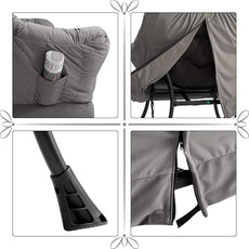 HollyHOME Lazy Chair with Foldable Ottoman, Accent Comfy Lounge Armchair and Folding Footrest Stool, Leisure Sofa Reading Chair and Footstool for Living Room, Bedroom, Dorm,Velvet Smoky Grey