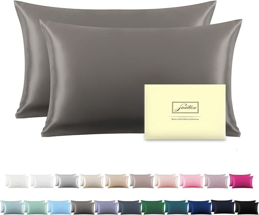 Silk Pillowcase for Hair and Skin,Soft,Breathable and Sliky 100% Silk Pillowcases King Set of 2,Both Sides Natural Mulberry Silk Pillow Cases with Hidden Zipper(King Size 20"X 36",2pcs)