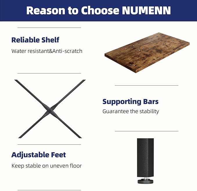 NUMENN Triple Wide 4 Tier Bookshelf, Adjustable Rustic Industrial Style Bookcases with 11 Open Display Shelves, Modern Tall Bookcase Furniture for Bedroom, Living Room and Home Office, Vintage