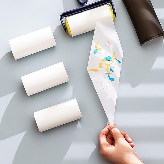 Lint Roller Refills 4 inch Extra Sticky Pet Hair Roller Replacement Refills Only, Inside Diameter 1.5 inch, 60 Sheets per Roll (Pack of 4, Total 240 Sheets)