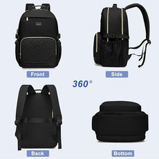 Laptop Backpack for Women Bookbag: 17 inch Work School Backpacks with Pouch Pocket for Large Capacity Cup & USB Charger College Book Bag Travel Business Nurse Teacher Bookbags Anti-theft Back Pack