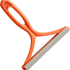 Manual Lint & Pet Hair Remover, Portable Fabric Fuzz Cleaner and Fur Removal Brush for Clothes, Carpets, Furniture, and Car Seats – Reusable Hair Removal Tool for Home and Pets (Orange)