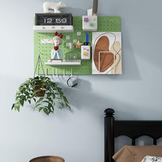 Metal Pegboard Kit — Carbon Steel Pegboards with 26 Accessories, Pegboard Wall Organizer for Home, Office, Study Room, Kitchen, Craft Room & Gaming Setup— 24″ × 16″ Green Peg Board