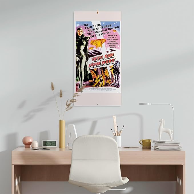 Retro Sci-Fi Wall Calendar 2026 12" x 12" FSC® Plastic Free - Starts Week On Sunday | Family Planner Vintage Calendar 2026